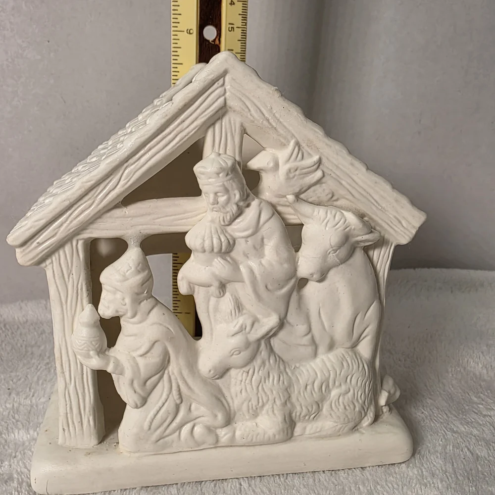 PARTYLITE 'O' Little Town Kings'  TEALIGHT HOLDER‎ PORCELAIN BISQUE  #P7314